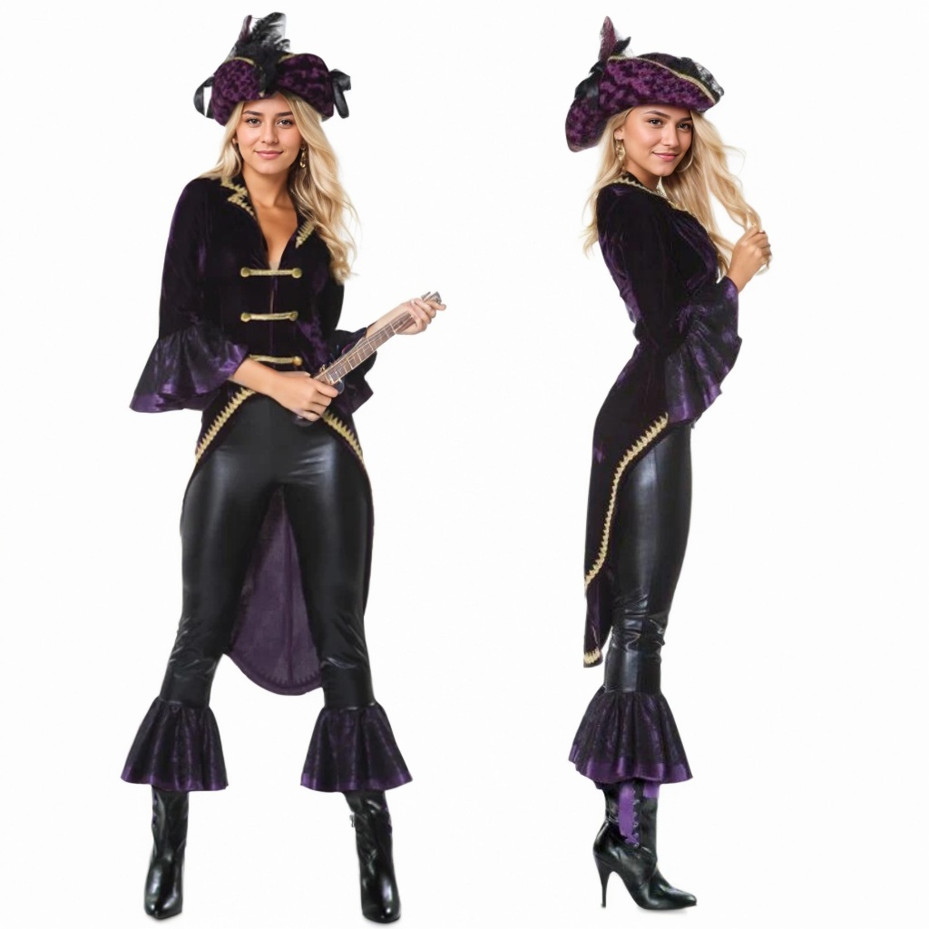 Captain Amethyst Pirate Adult Fancy Dress Pirate Captain Costume